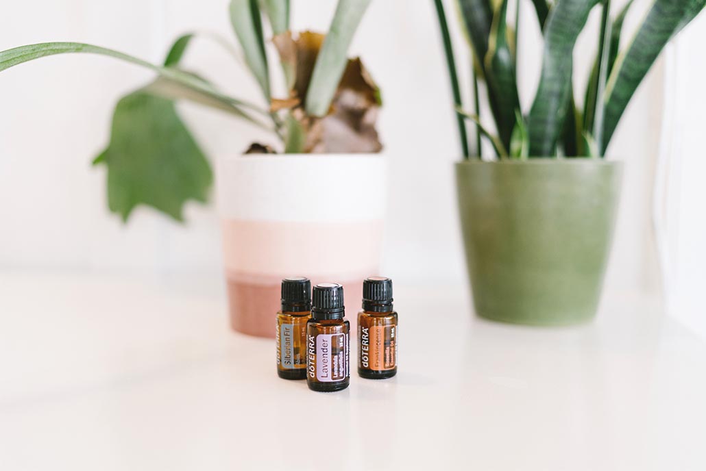 doterra essential oils on table