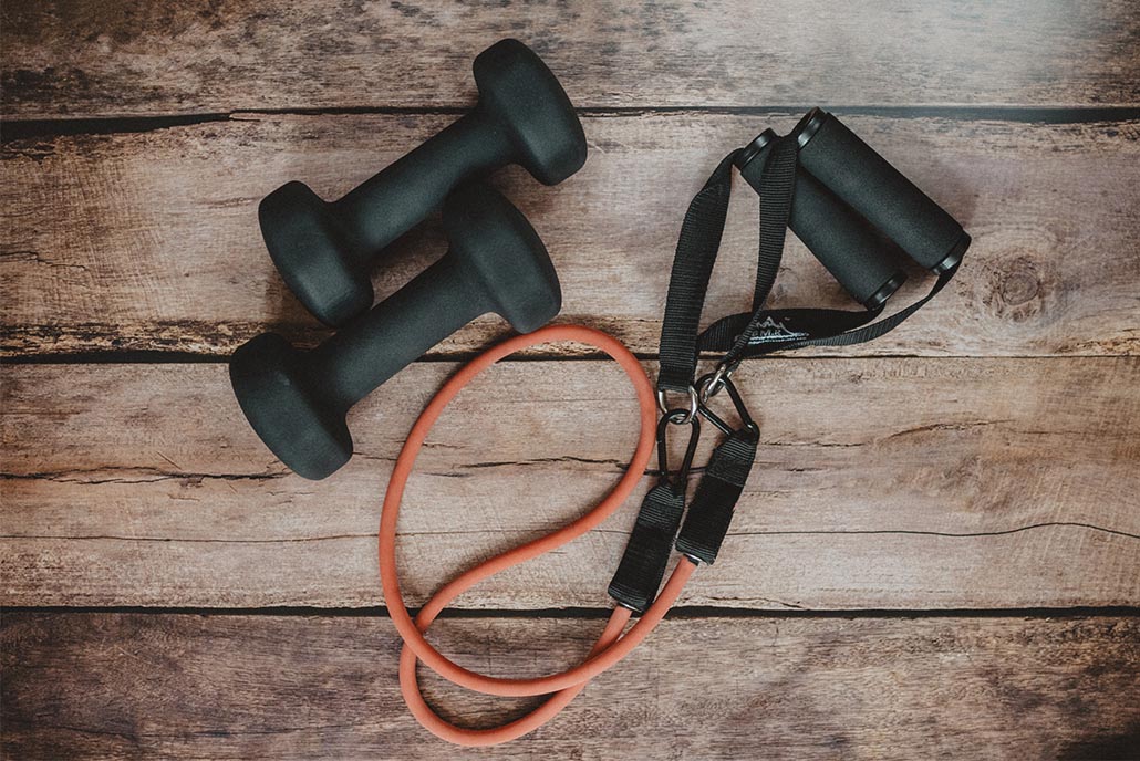 exercise equipment on floor to relax and de-stress