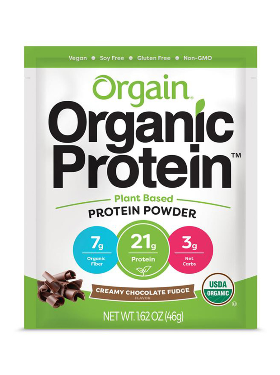 orgain single serve organic plant based protein powder